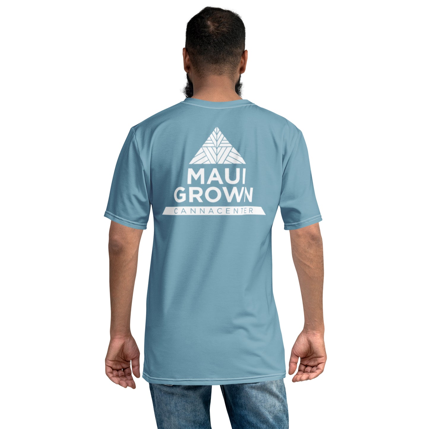 Maui Grown Cannacenter Men's Sublimated T-Shirt - Ocean Blue