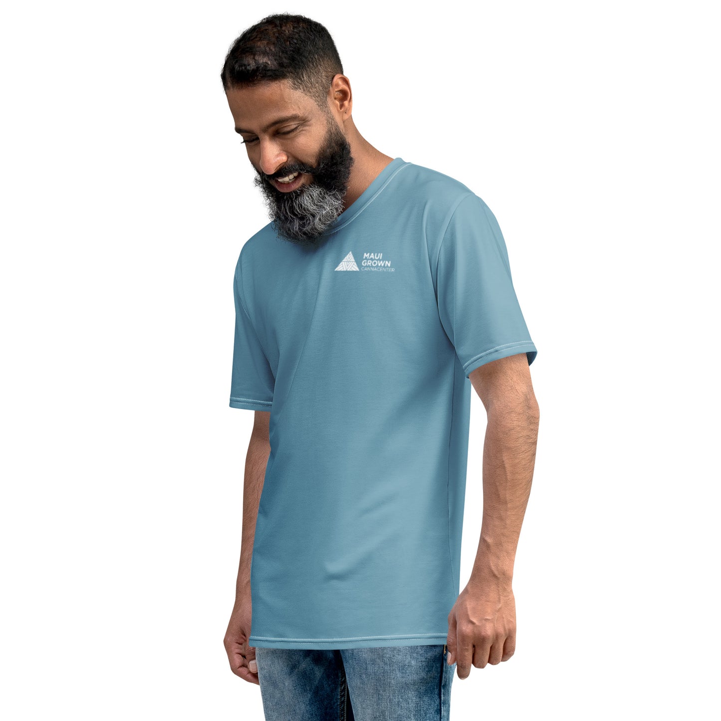 Maui Grown Cannacenter Men's Sublimated T-Shirt - Ocean Blue