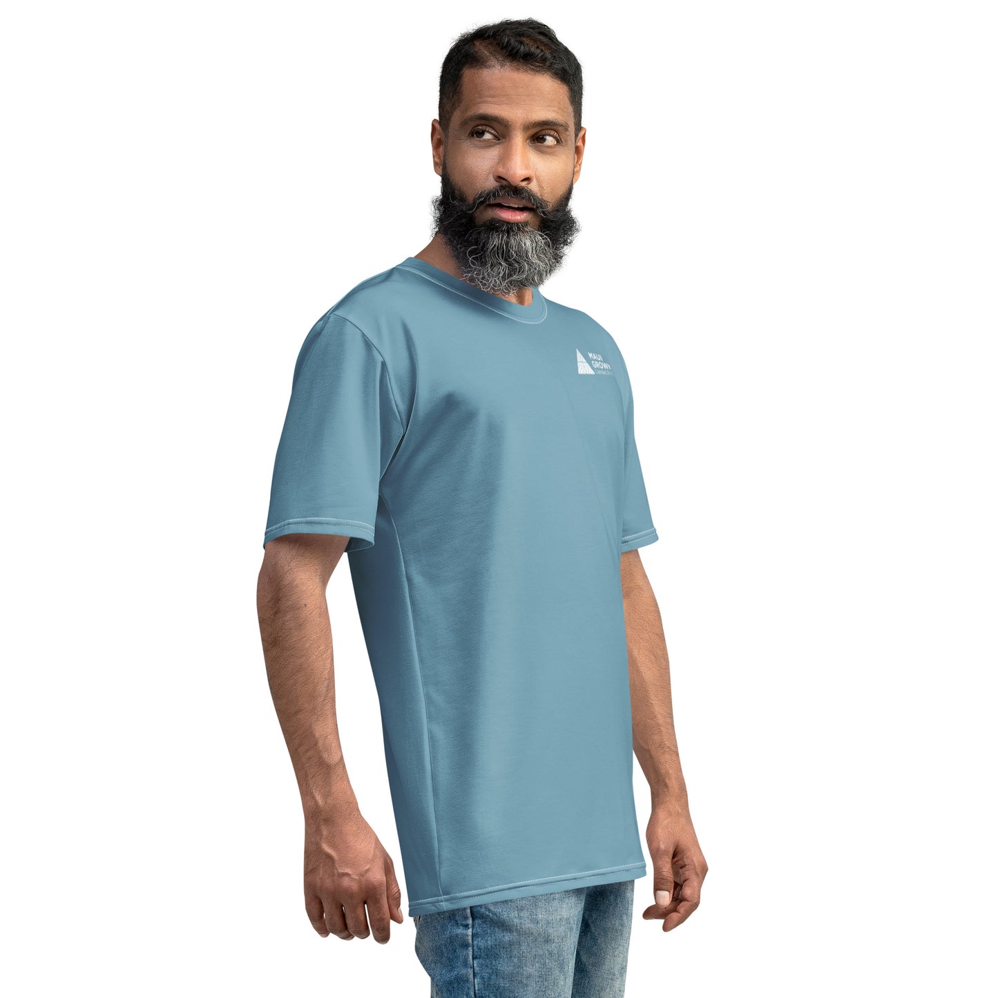 Maui Grown Cannacenter Men's Sublimated T-Shirt - Ocean Blue