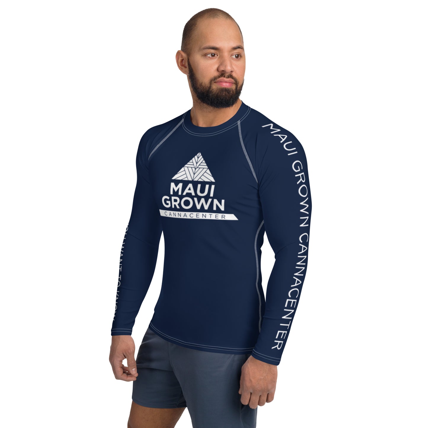 Maui Grown Cannacenter Men's Sublimated Rash Guard - Navy
