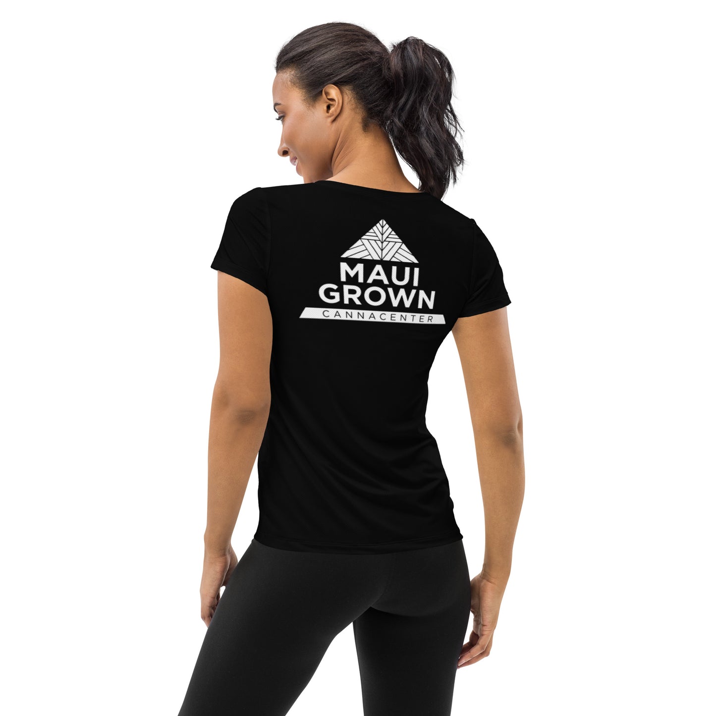 Maui Grown Cannacenter Women's Athletic T-shirt - Black
