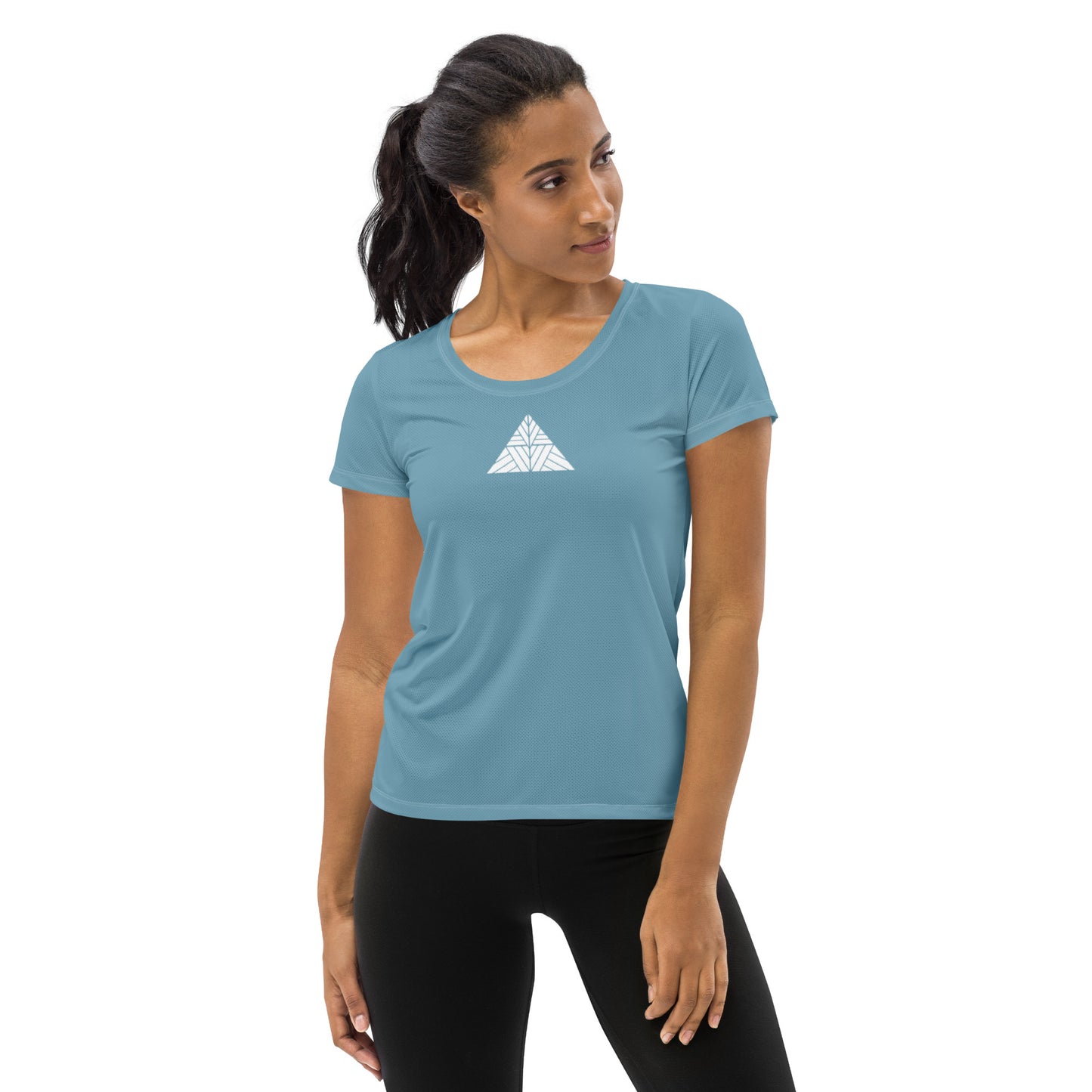 Maui Grown Cannacenter Women's Athletic T-shirt - Ocean Blue