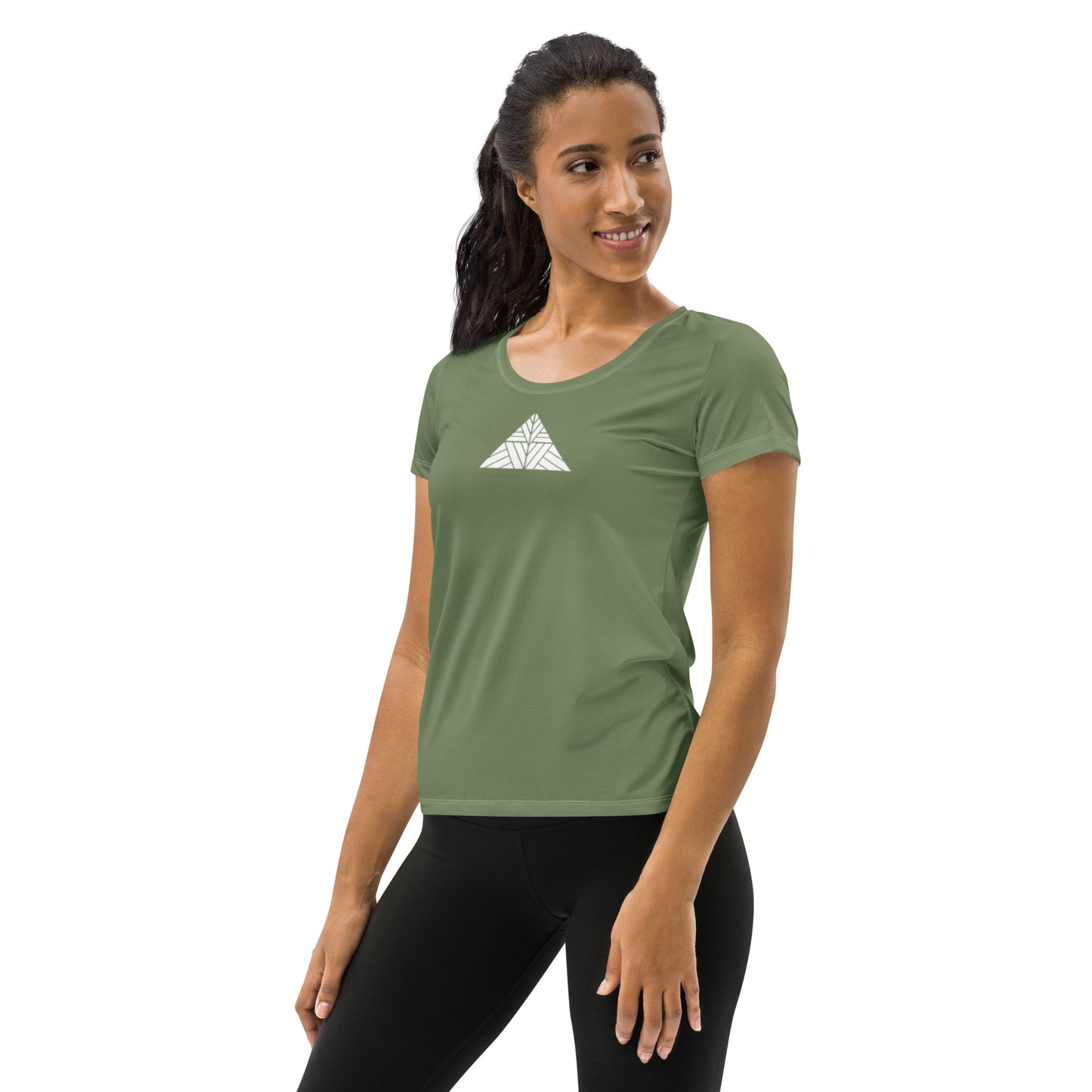 Maui Grown Cannacenter Women's Athletic T-shirt - Camouflage Green