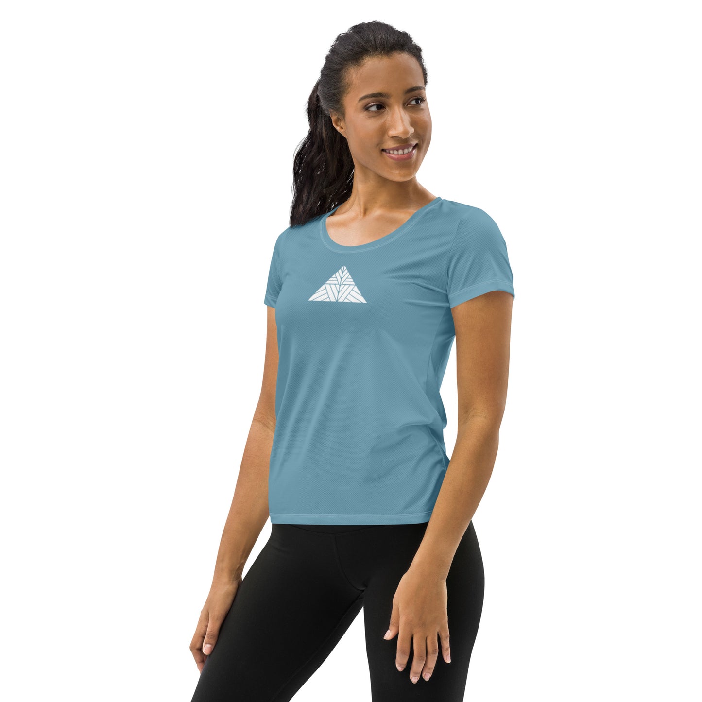 Maui Grown Cannacenter Women's Athletic T-shirt - Ocean Blue