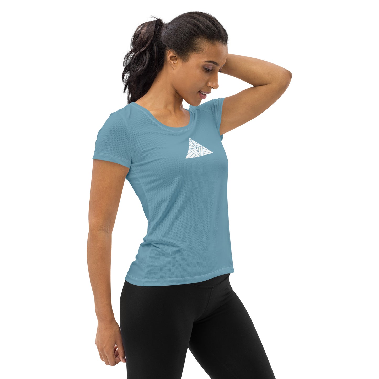 Maui Grown Cannacenter Women's Athletic T-shirt - Ocean Blue