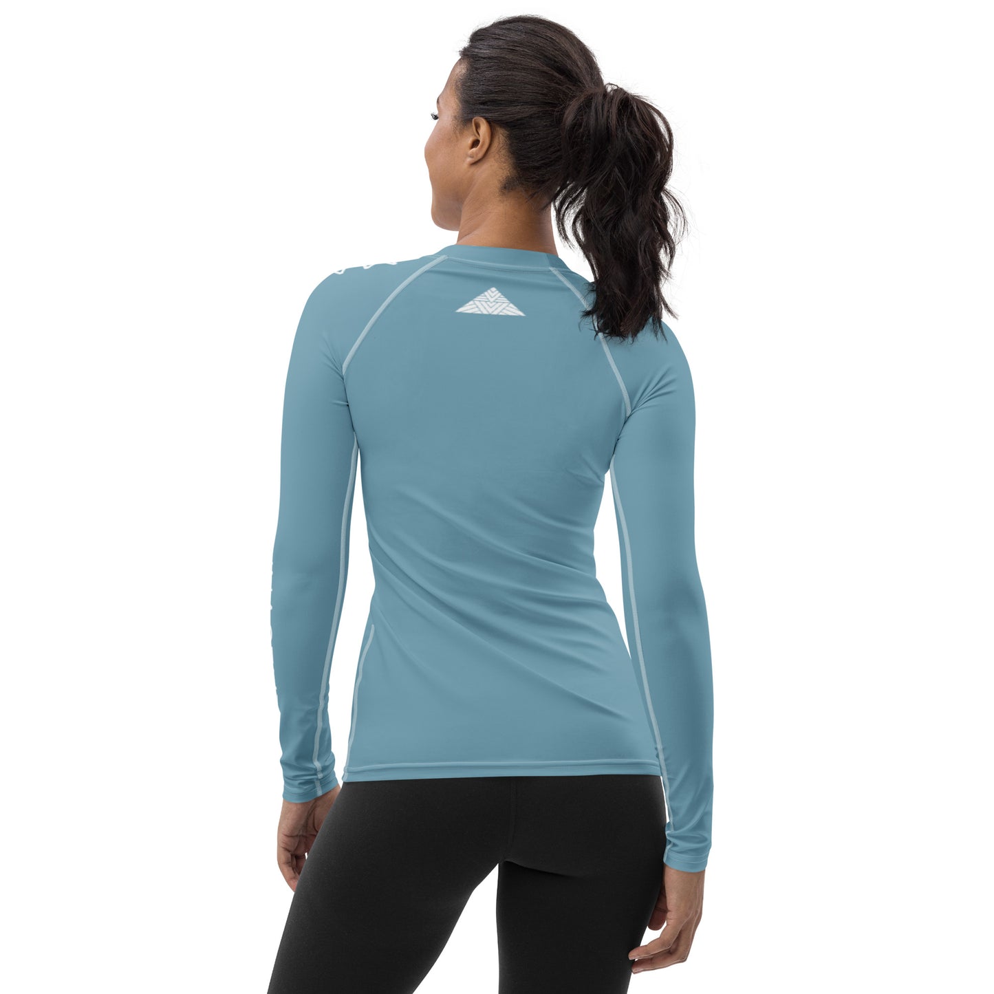 Maui Grown Cannacenter Women's Sublimated Rash Guard - Ocean Blue