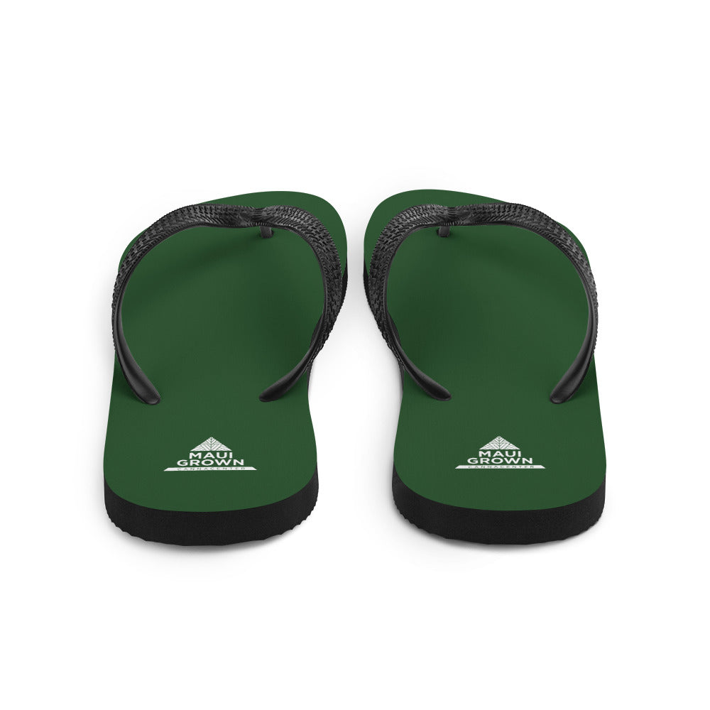 Maui Grown Cannacenter Rubber Slippers - Cultivar Green