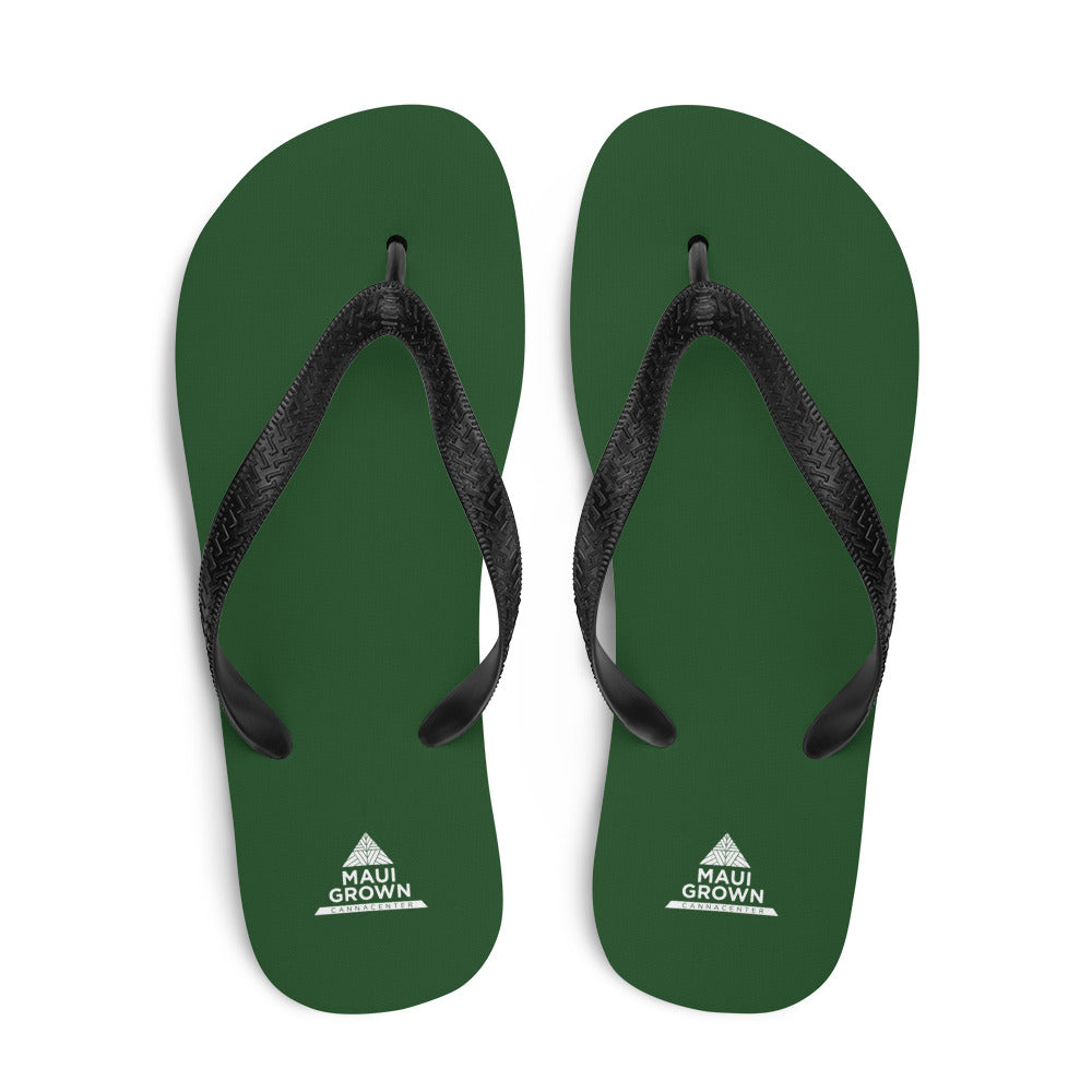 Maui Grown Cannacenter Rubber Slippers - Cultivar Green