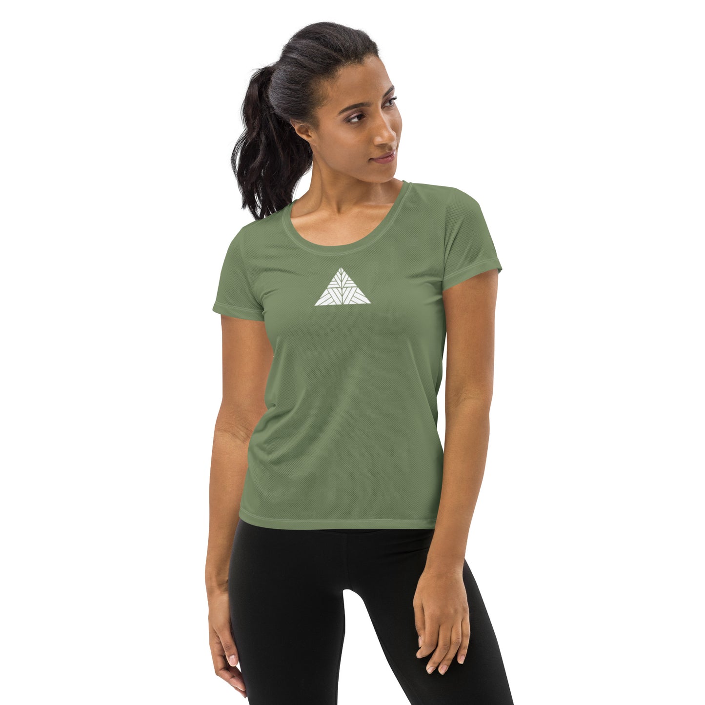 Maui Grown Cannacenter Women's Athletic T-shirt - Camouflage Green