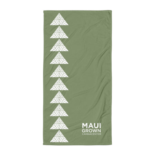 Maui Grown Cannacenter Beach Towel - Camouflage Green