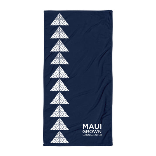 Maui Grown Cannacenter Beach Towel - Navy